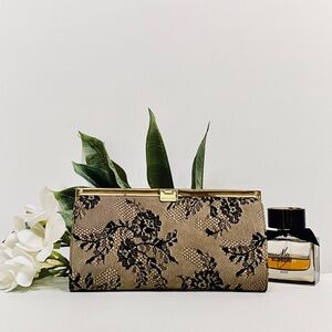 Jimmy Choo Camille Lace on Leather Clutch
